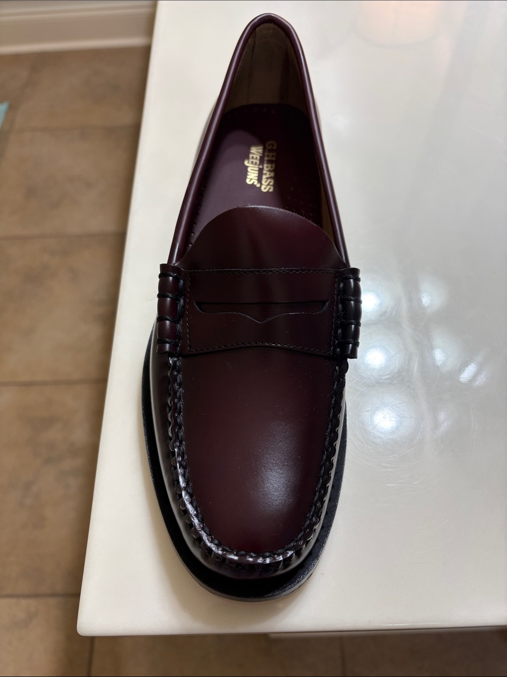 G.H. Bass & Co. Burgundy Leather Penny Loafers